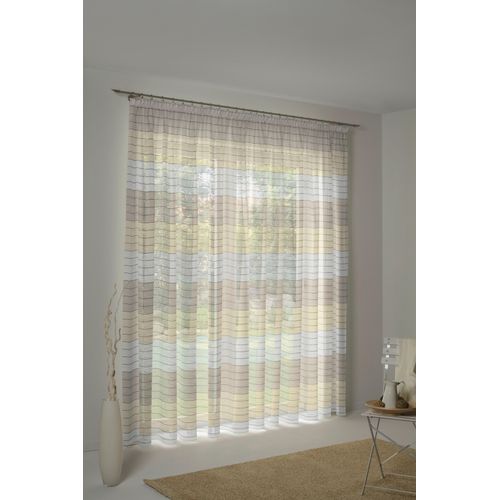 4004567061111 - Vorhang WIRTH Barletta Gardinen Gr 145 cm Kräuselband 135 cm beige Kräuselband Gardine
