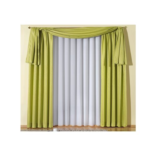 4004567044893 - Vorhang WIRTH Janine Gardinen Gr 145 cm Schlaufen 135 cm grün Schlaufen Gardine