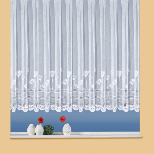 4005385824056 - Gardine WECKBRODT Flowers Gr 1 weiß B300cm H100cm Jacquard Polyester Gardinen Jacquard strukturiert halbtransparent Floral Waben-Bordüre Store 4005385824056 - Gardine WECKBRODT Flowers Gr 1 weiß B300cm H100cm Jacquard Polyester Gardinen Jacquard strukturiert halbtransparent Floral Waben-Bordüre Store