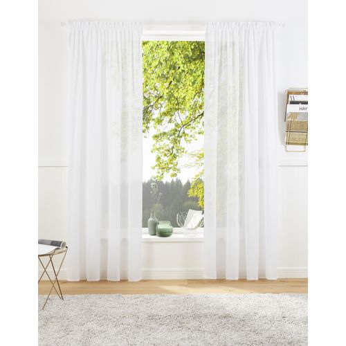 4004567282202 - Vorhang LEGER HOME BY LENA GERCKE Lanea Gardinen Gr 145 cm Multifunktionsband 135 cm weiß Esszimmergardinen Leinenoptikhalbtransparent verschiedene Größen
