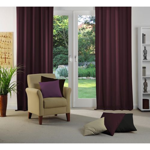 4004567250140 - Vorhang WIRTH Newbury Gardinen Gr 125 cm Kräuselband 65 cm lila (aubergine) Kräuselband Gardine