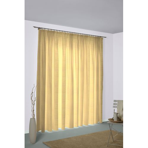 4004567343613 - Vorhang WIRTH Niederau Gr 1 gelb (gelb grau) Gardinen 145cm Smokband 132cm Polyacryl Polyester B132cm H145cm