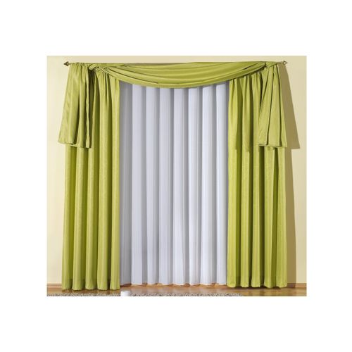 4004567044855 - Vorhang WIRTH Janine Gardinen Gr 145 cm Kräuselband 135 cm grün Kräuselband Gardine