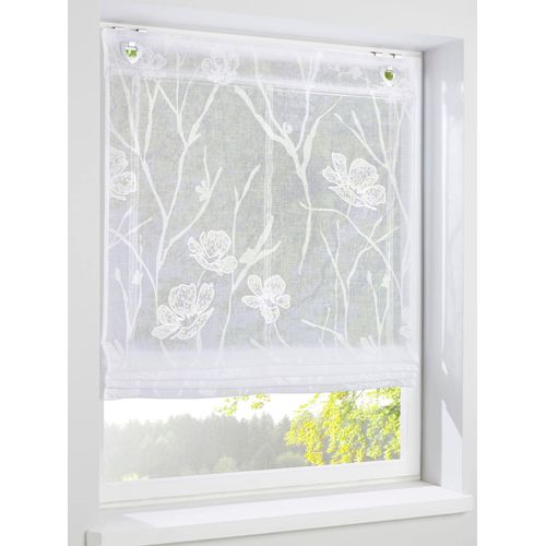 4056751339926 - Raffrollo HEINE HOME Raffrollos Gr 130 cm Ösen 45 cm weiß Raffrollos halbtransparent 4056751339926 - Raffrollo HEINE HOME Raffrollos Gr 130 cm Ösen 45 cm weiß Raffrollos halbtransparent
