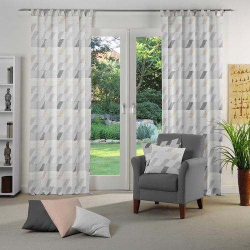 4004567227500 - Vorhang WIRTH Bray Gr 1 grau (hellgrau) B132cm H145cm Jacquard Baumwolle Polyester Gardinen