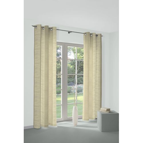 4004567343729 - Vorhang WIRTH Niederau Gr 1 grau (kitt) Gardinen 145cm Ösen 132cm Polyacryl Polyester B132cm H145cm