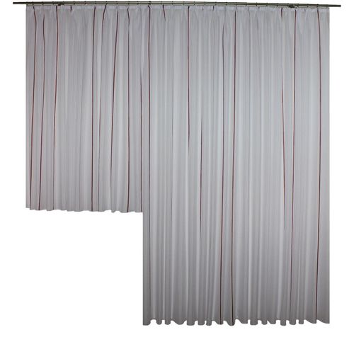 4004567088248 - Vorhang WIRTH Betsy Gardinen Gr 120 cm Faltenband 300 cm rot Fertiggardine Fertigstore Flauschvorhang Gardine Gardinenstore Langstore Übergardine Schlafzimmergardinen Store