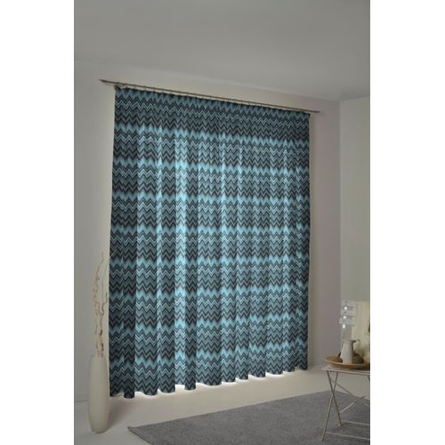 4004567231514 - Vorhang WIRTH Benewitz Gardinen Gr 125 cm Kräuselband 65 cm blau (petrol) Kräuselband Gardine