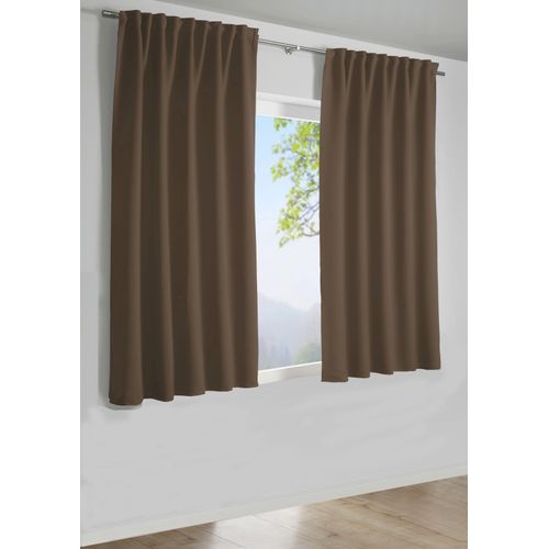 4040976251811 - Gardine SEHLBACH Schal Dimout Uni Gr 1 braun B140cm H175cm Polyester Gardinen mit Gardinenband und verdeckten Schlaufen 4040976251811 - Gardine SEHLBACH Schal Dimout Uni Gr 1 braun B140cm H175cm Polyester Gardinen mit Gardinenband und verdeckten Schlaufen