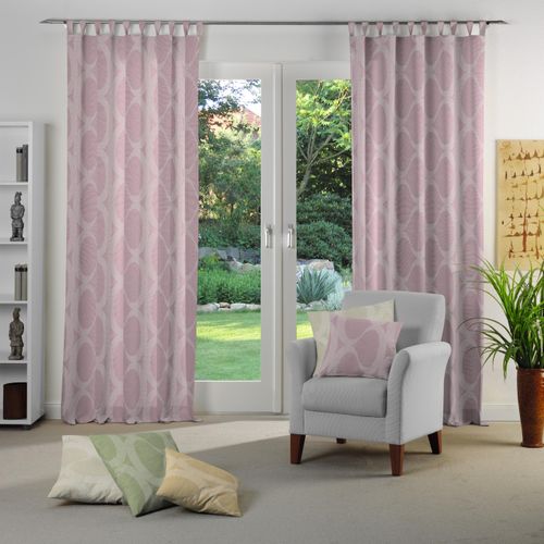 4004567055097 - Vorhang WIRTH Lahstedt Gr 1 rosa B135cm H145cm Jacquard Polyacryl Polyester Gardinen