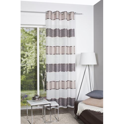 4056751473811 - Vorhang HOME WOHNIDEEN WALTER Gr 2 grau (stein) B140cm H175cm Polyester Gardinen Ösenschal WALTER Querstreifen
