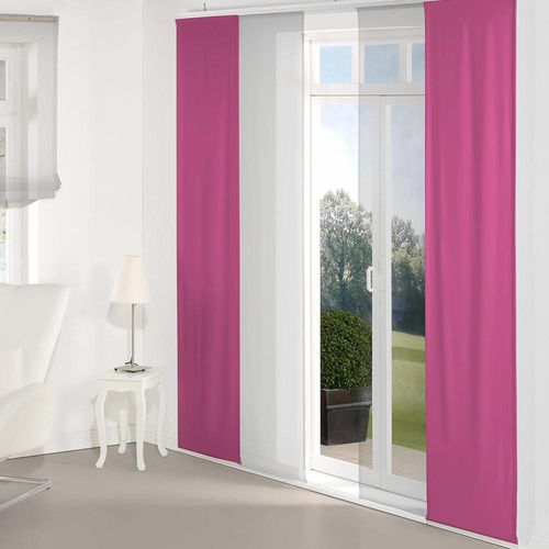 4004567170882 - Schiebegardine WIRTH Dim out Gardinen Gr 145 cm Paneelwagen 60 cm pink Paneelwagen Gardine inkl Beschwerungsstange