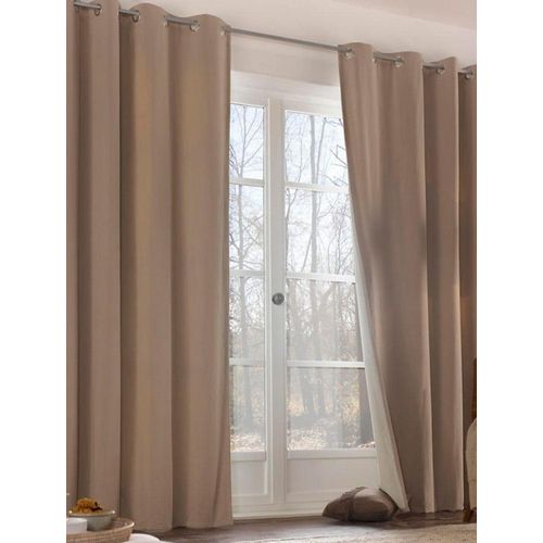 4004567335496 - Vorhang WIRTH Neveres Gr 1 grau (taupe) Gardinen 145cm Ösen 135cm Baumwolle B135cm H145cm 4004567335496 - Vorhang WIRTH Neveres Gr 1 grau (taupe) Gardinen 145cm Ösen 135cm Baumwolle B135cm H145cm
