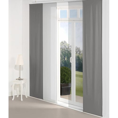 4004567170325 - Schiebegardine WIRTH Dim out Gardinen Gr 145 cm Paneelwagen 60 cm grau Paneelwagen Gardine inkl Beschwerungsstange 4004567170325 - Schiebegardine WIRTH Dim out Gardinen Gr 145 cm Paneelwagen 60 cm grau Paneelwagen Gardine inkl Beschwerungsstange