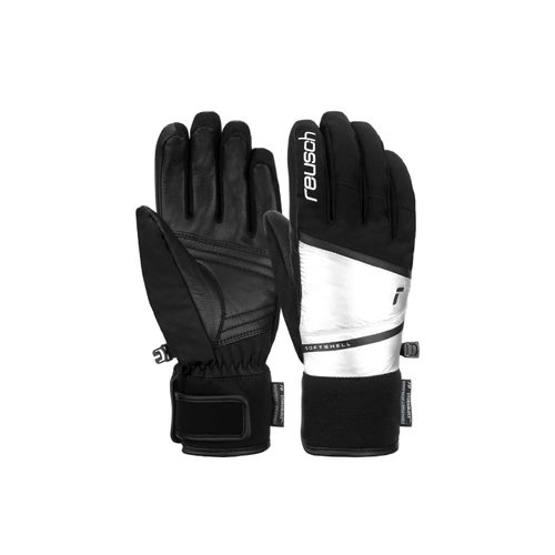4060485347645 - Skihandschuhe REUSCH Tessa STORMBLOXX™ Damen Gr 75 silber (schwarz silberfarben) 65% Polyester 30% Ziegenleder 5% Elasthan mehrfarbig Feminin Handschuhe aus wasserdichtem und atmungsaktivem Material