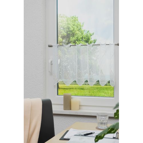 4028298303715 - Panneaux STICKEREIEN PLAUEN Linda Gr 1 weiß B95cm H30cm Voile Polyester Gardinen