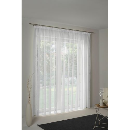4004567037512 - Vorhang WIRTH Theresa Gardinen Gr 120 cm Faltenband 300 cm weiß Fertiggardine Fertigstore Flauschvorhang Gardine Gardinenstore Langstore Übergardine Schlafzimmergardinen Store