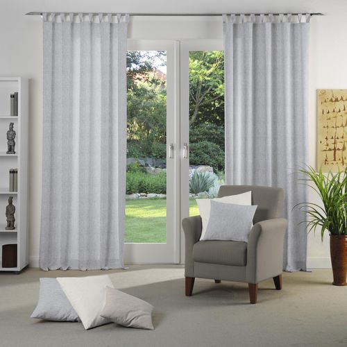 4004567341282 - Vorhang WIRTH Torbole Gr 1 grau B65cm H125cm Jacquard Baumwolle Polyester Gardinen
