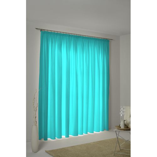 4004567142865 - Vorhang WIRTH WirthNatur Gr 1 blau (türkis) Gardinen 145cm Kräuselband 127cm Baumwolle 2-lagig B127cm H145cm