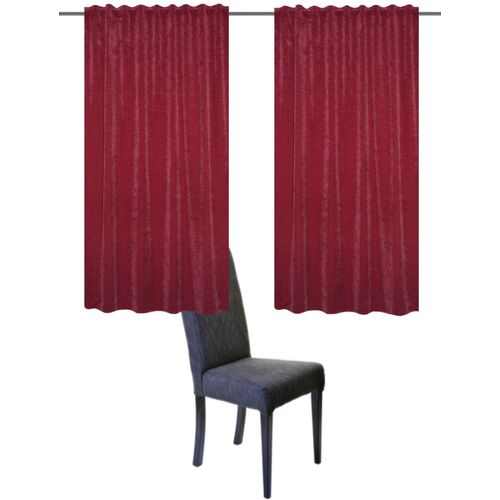 4056751475488 - Vorhang HOME BASICS WOLLY Gr 1 rot (bordeaux) B135cm H145cm Polyester Gardinen 2er Pack Thermochenille Uni WOLLY 4056751475488 - Vorhang HOME BASICS WOLLY Gr 1 rot (bordeaux) B135cm H145cm Polyester Gardinen 2er Pack Thermochenille Uni WOLLY