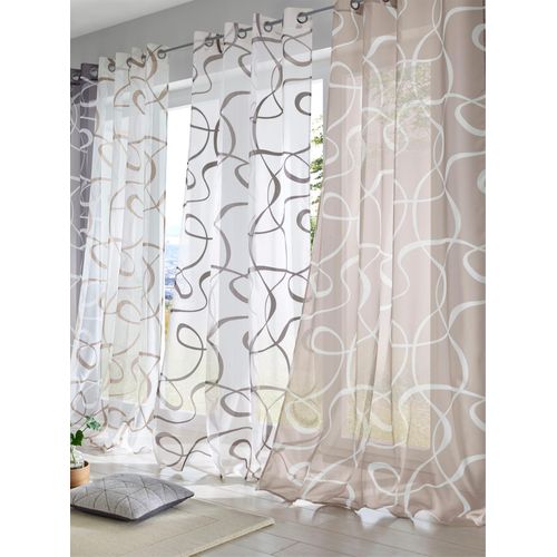 6943755976708 - Gardine HEINE HOME Gardinen Gr 145 cm Universalzugband 140 cm grau (weiß grau) Halbtransparente Gardinen 6943755976708 - Gardine HEINE HOME Gardinen Gr 145 cm Universalzugband 140 cm grau (weiß grau) Halbtransparente Gardinen