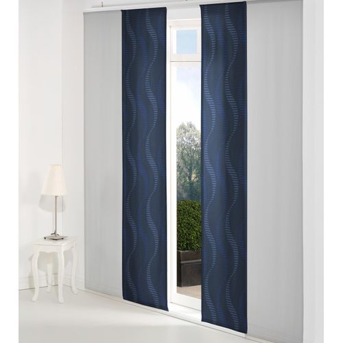 4004567172510 - Schiebegardine WIRTH LUPARA Gardinen Gr 145 cm Paneelwagen 60 cm blau Schiebegardinen blickdicht Gardine Inkl Montagezubehör