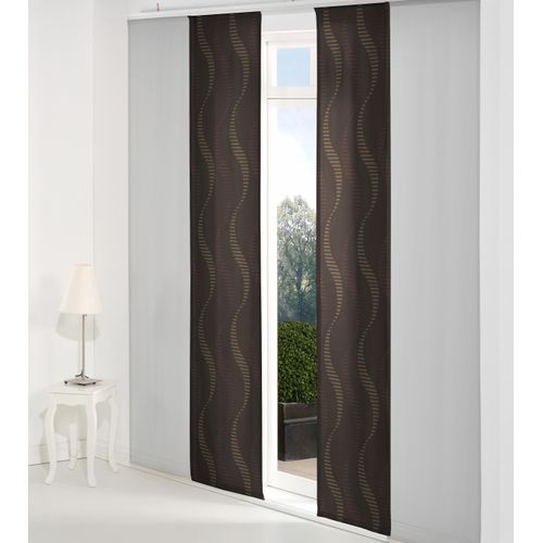 4004567172435 - Schiebegardine WIRTH LUPARA Gardinen Gr 145 cm Paneelwagen 60 cm braun Schiebegardinen blickdicht Gardine Inkl Montagezubehör