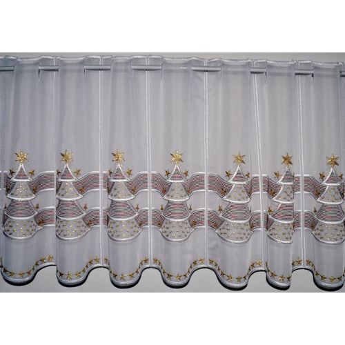 4028298292811 - Scheibengardine STICKEREIEN PLAUEN Goldtanne Gr 1 bunt B95cm H40cm Voile Polyester Gardinen mit echter Plauener Spitze Stickerei 4028298292811 - Scheibengardine STICKEREIEN PLAUEN Goldtanne Gr 1 bunt B95cm H40cm Voile Polyester Gardinen mit echter Plauener Spitze Stickerei
