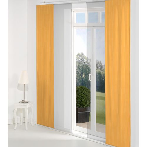 4004567173623 - Schiebegardine WIRTH LANGWASSER Gardinen Gr 145 cm Klettband 60 cm orange (apricot) Schiebegardinen blickdicht Gardine inkl Beschwerungsstange