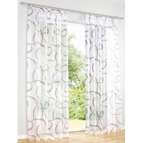 6943755951453 - Gardine HEINE HOME Gardinen Gr 175 cm Universalzugband 140 cm grau (weiß taupe) Halbtransparente Gardinen 6943755951453 - Gardine HEINE HOME Gardinen Gr 175 cm Universalzugband 140 cm grau (weiß taupe) Halbtransparente Gardinen
