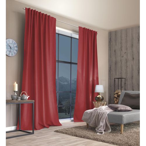 4056751473613 - Vorhang HOME BASICS ESKIMO Gr 2 rot (bordeaux) B135cm H175cm Polyester Gardinen Thermostoff Uni ESKIMO