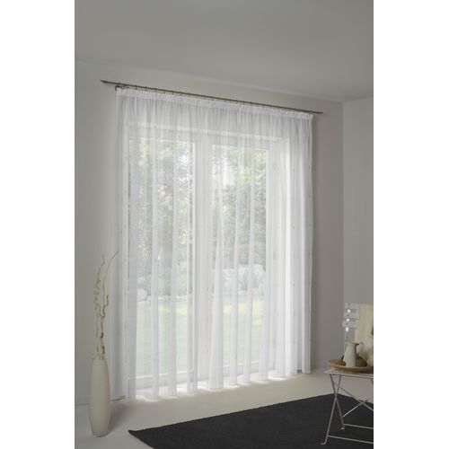 4004567037604 - Vorhang WIRTH Theresa Gardinen Gr 225 cm Faltenband 300 cm weiß Fertiggardine Fertigstore Flauschvorhang Gardine Gardinenstore Langstore Übergardine Schlafzimmergardinen Store