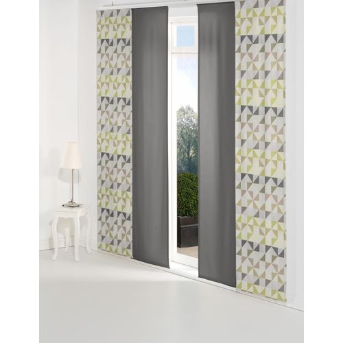 4004567213886 - Schiebegardine WIRTH Berlare Gr 1 grün B60cm H145cm Jacquard Baumwolle Polyester Gardinen Inkl Montagezubehör