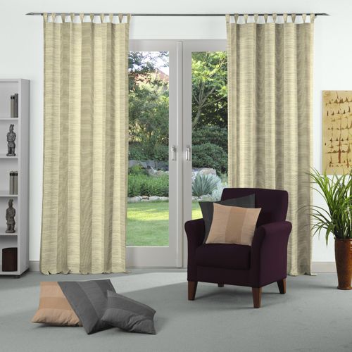 4004567343767 - Vorhang WIRTH Niederau Gr 1 grau (kitt) Gardinen 145cm Schlaufen 132cm Polyacryl Polyester B132cm H145cm