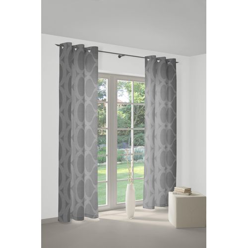 4004567055332 - Vorhang WIRTH Lahstedt Gr 1 grau B135cm H145cm Jacquard Polyacryl Polyester Gardinen