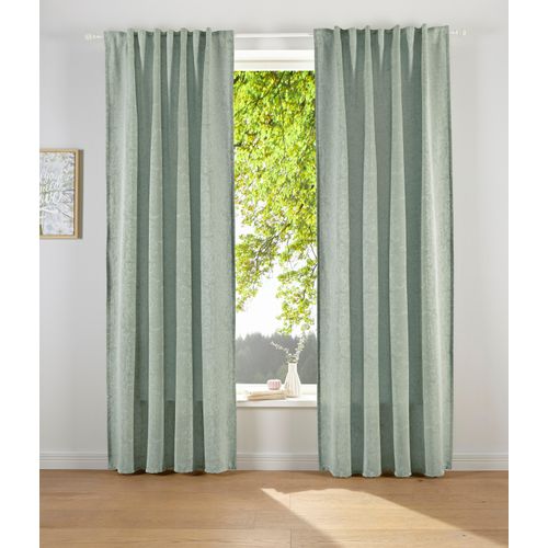 4004567281922 - Vorhang LEGER HOME BY LENA GERCKE LESKA Gardinen Gr 145 cm Multifunktionsband 132 cm grün Schlafzimmergardinen Gardine blickdicht glatt gewebt monochrom verschiedene Größen