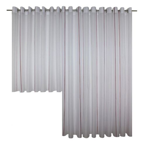 4004567088347 - Vorhang WIRTH Betsy Gardinen Gr 145 cm Ösen 140 cm rot Fertiggardine Fertigstore Flauschvorhang Gardine Gardinenstore Langstore Ösenschal Übergardine Ösen Store