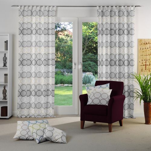 4004567226107 - Vorhang WIRTH Zirbello Gr 1 grau (hellgrau) B132cm H145cm Jacquard Baumwolle Polyester Gardinen