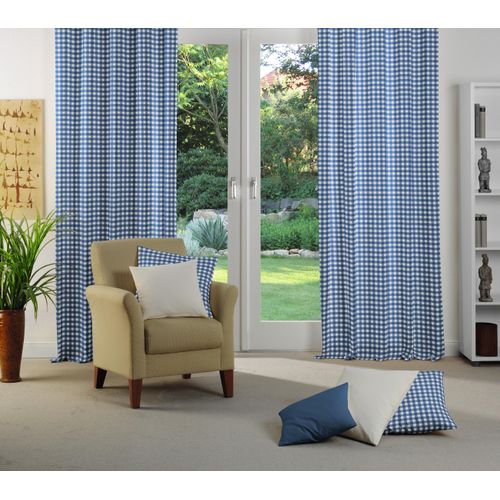 4004567036423 - Vorhang WIRTH Finja Gardinen Gr 125 cm Kräuselband 55 cm blau Kräuselband Gardine