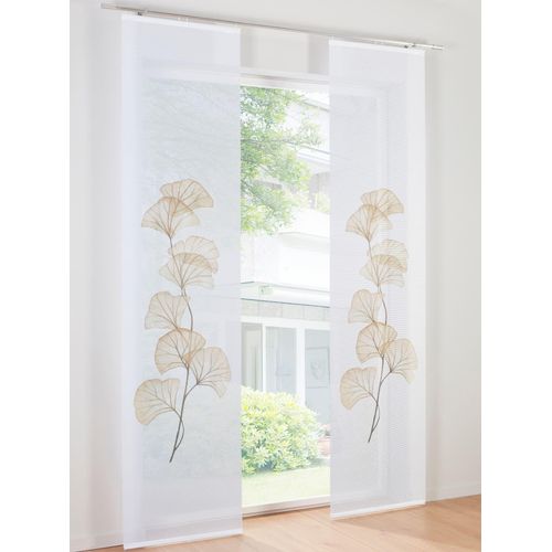 4056751501347 - Schiebegardine HEINE HOME Gr 1 beige (sand weiß) Gardinen 145cm Klettschiene Klettschiene 60cm Polyester B60cm H145cm