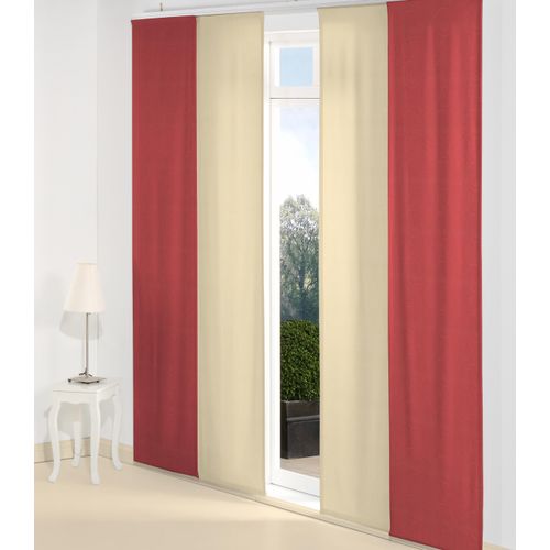 4004567173036 - Schiebegardine WIRTH Neufahrn Gardinen Gr 145 cm Paneelwagen 60 cm rot Schiebegardinen blickdicht Gardine Inkl Befestigungszubehör