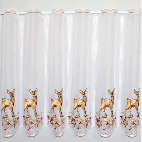 4028298295959 - Scheibengardine STICKEREIEN PLAUEN Rehkitz im Herbst Gr 1 bunt B95cm H30cm Voile Polyester Gardinen 4028298295959 - Scheibengardine STICKEREIEN PLAUEN Rehkitz im Herbst Gr 1 bunt B95cm H30cm Voile Polyester Gardinen