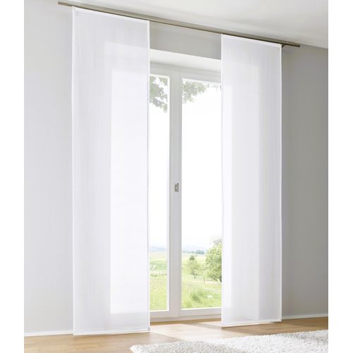 4016478106683 - Schiebegardine KUTTI Enya-Uni Gr 4 weiß B60cm H245cm Ausbrenner Baumwolle Polyester Gardinen einfarbig Flächenvorhang modern