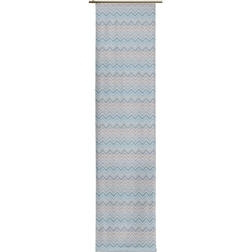 4004567203283 - Schiebegardine WIRTH Benewitz Gr 1 blau B60cm H145cm Jacquard Baumwolle Polyester Gardinen