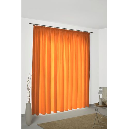 4004567152215 - Vorhang WIRTH Felsted Gardinen Gr 150 cm Kräuselband 132 cm orange Kräuselband Gardine