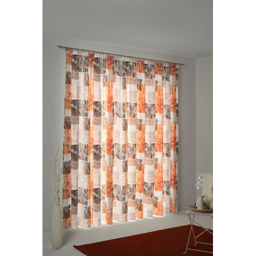 4004567155179 - Vorhang WIRTH JOLANDA Gardinen Gr 150 cm Kräuselband 145 cm orange Kräuselband Gardine