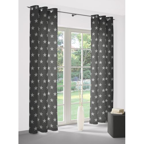 4004567158835 - Vorhang WIRTH FELINO Gr 1 grau B132cm H145cm Jacquard Polyester Baumwolle Gardinen