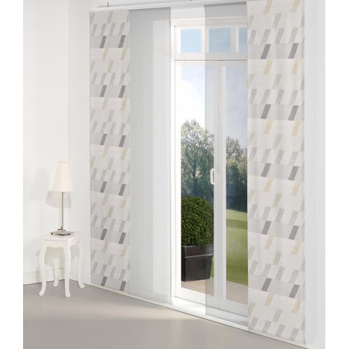 4004567214401 - Schiebegardine WIRTH Bray Gr 1 grau (hellgrau) B60cm H145cm Jacquard Baumwolle Polyester Gardinen