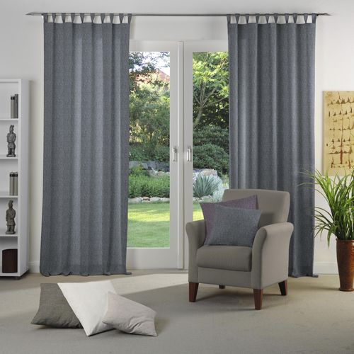 4004567342890 - Vorhang WIRTH Torbole Gr 1 blau (dunkelblau) B65cm H125cm Jacquard Baumwolle Polyester Gardinen