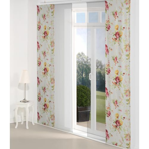 4004567169749 - Schiebegardine WIRTH MONTROSE Gardinen Gr 145 cm Klettband 60 cm rot (rot gelb) Schiebegardinen blickdicht Gardine inkl Beschwerungsstange